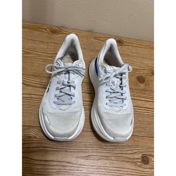 HOKA ONE ONE Bondi 9 Running Shoes 8 White Max Cushion Road Trainers No Insoles - Picture 5 of 8